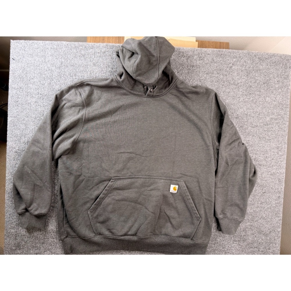 Carhartt Rain Defender Hoodie Mens 2XL Gray Loose Fit Heavyweight Pullover Sweat